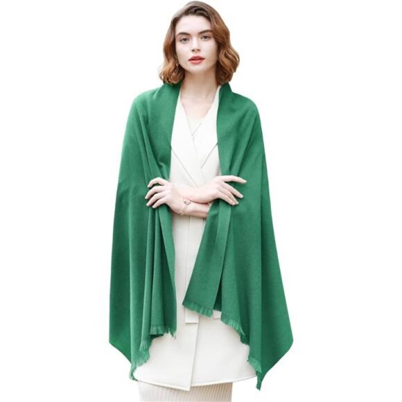 Women Pashmina Shawl Wraps for Party Green - Picture 3 of 7